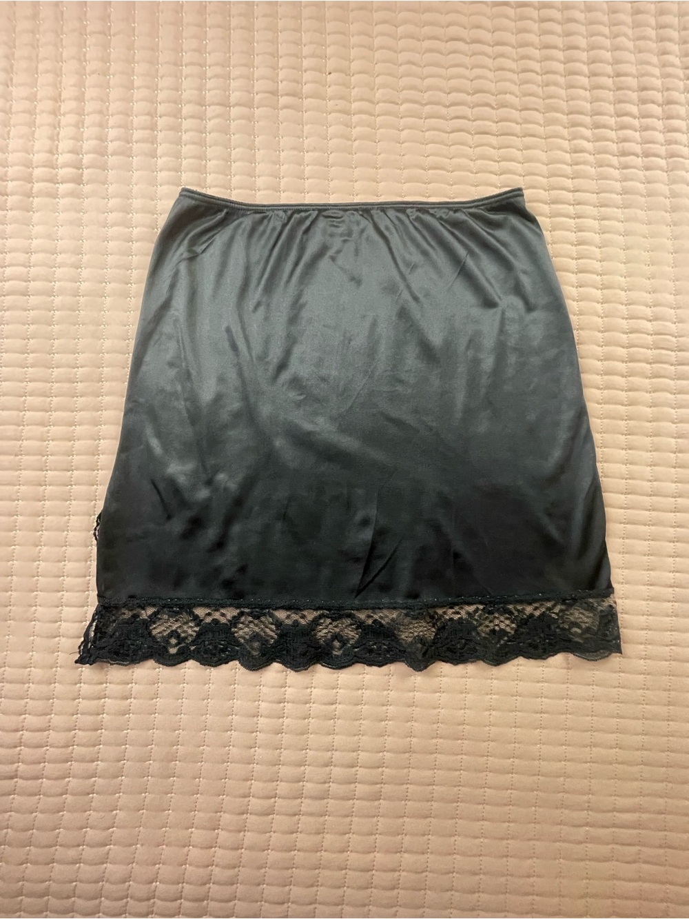 Vintage Black Lace Hem Half Slip Small